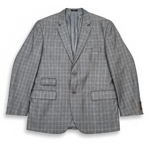 EJ Samuel 44R 38W Charcoal Gray Windowpane Plaid Modella Sport Coat  Blazer